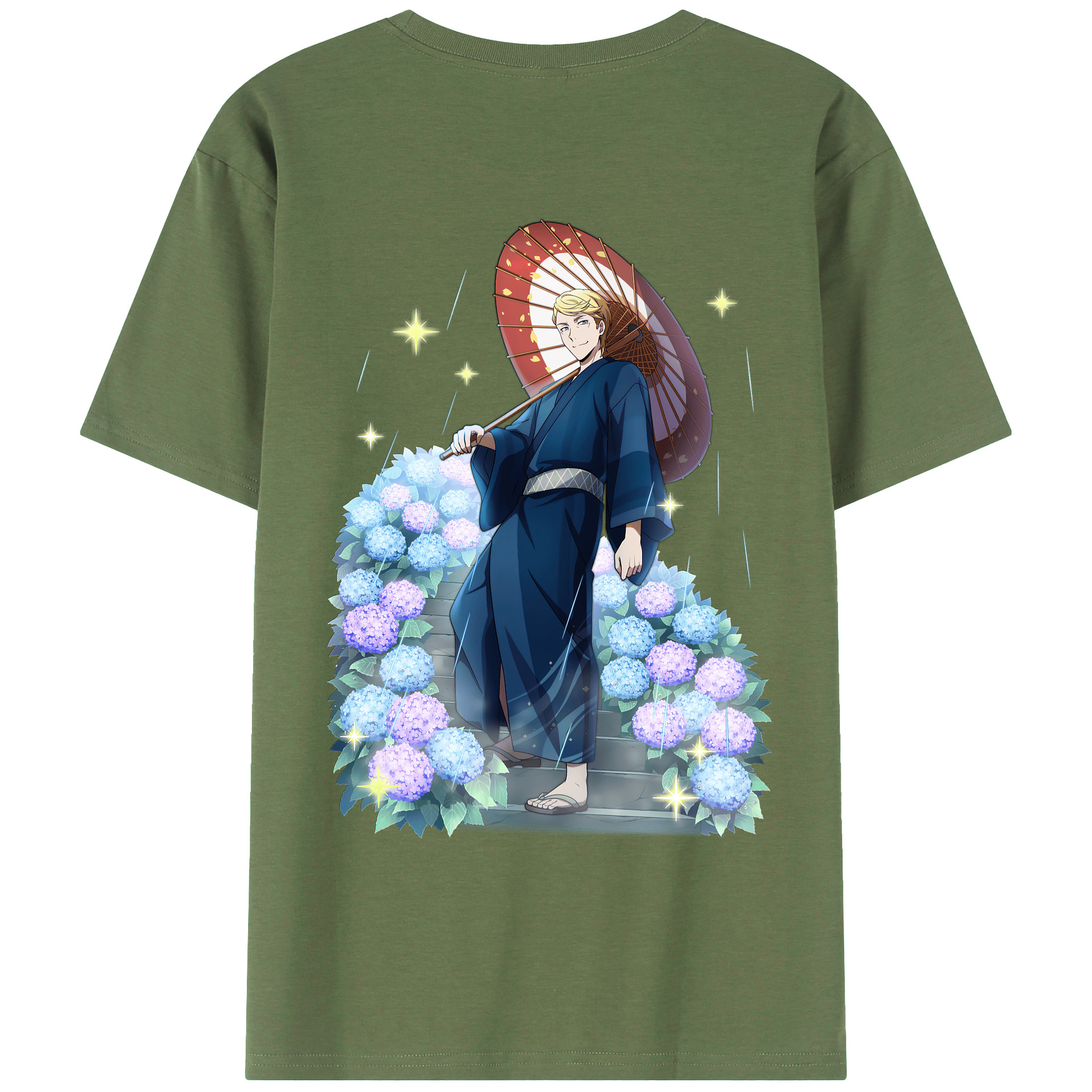 （画像用） 文豪ストレイドッグス Bungo Stray Dogs 綿100％ メンズ半袖Tシャツ（バックプリント） 通気性